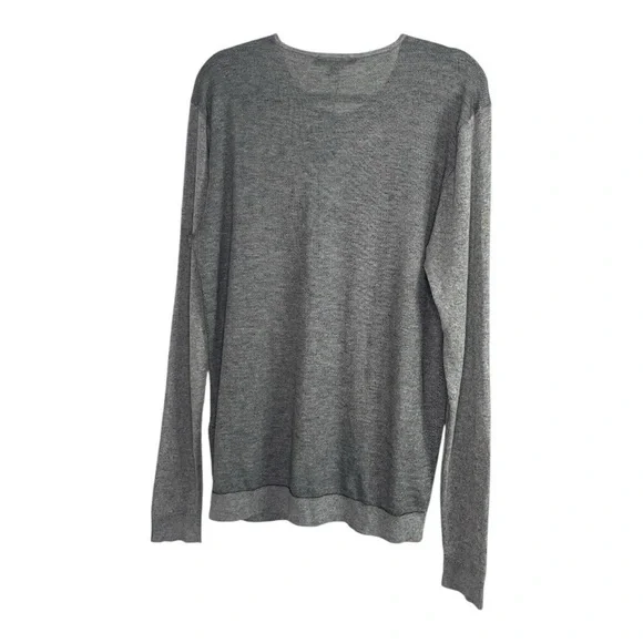 John Varvatos Silk Blend Light Heather Grey Henley L - Picture 5 of 9